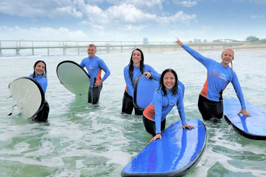 Beginner Surfing Lessons, 3 Student Sessions - Gift Voucher or Instant Booking - Main Beach QLD