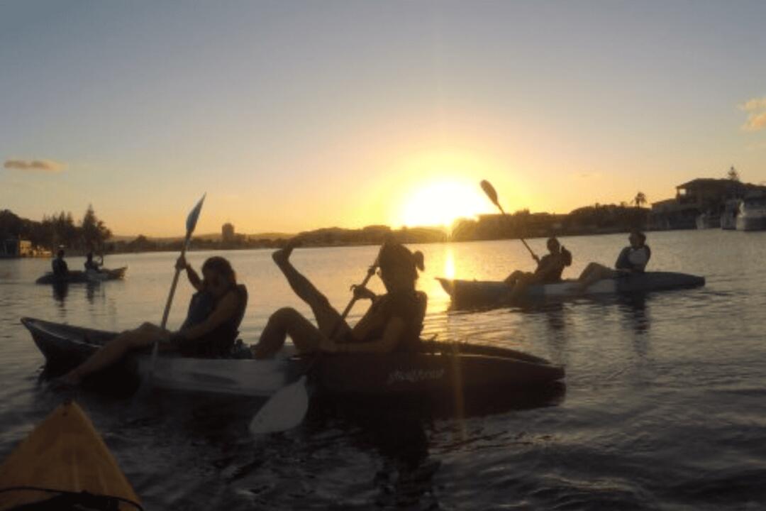 Kayaking, Together Under the Sunset Surfers Paradise QLD