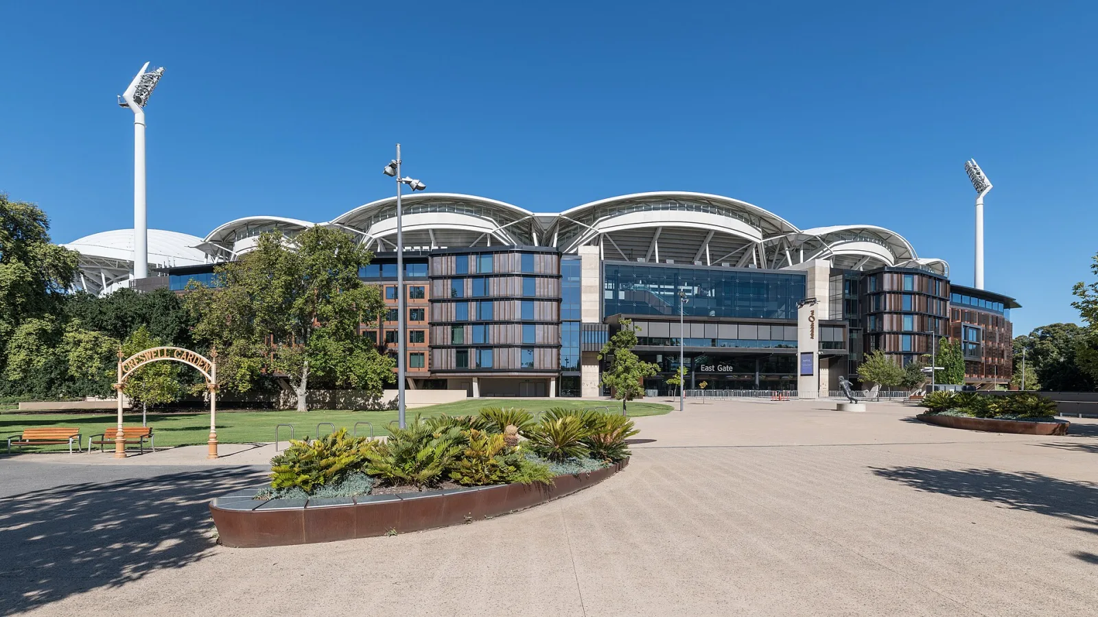 An east view of Adelaide Oval