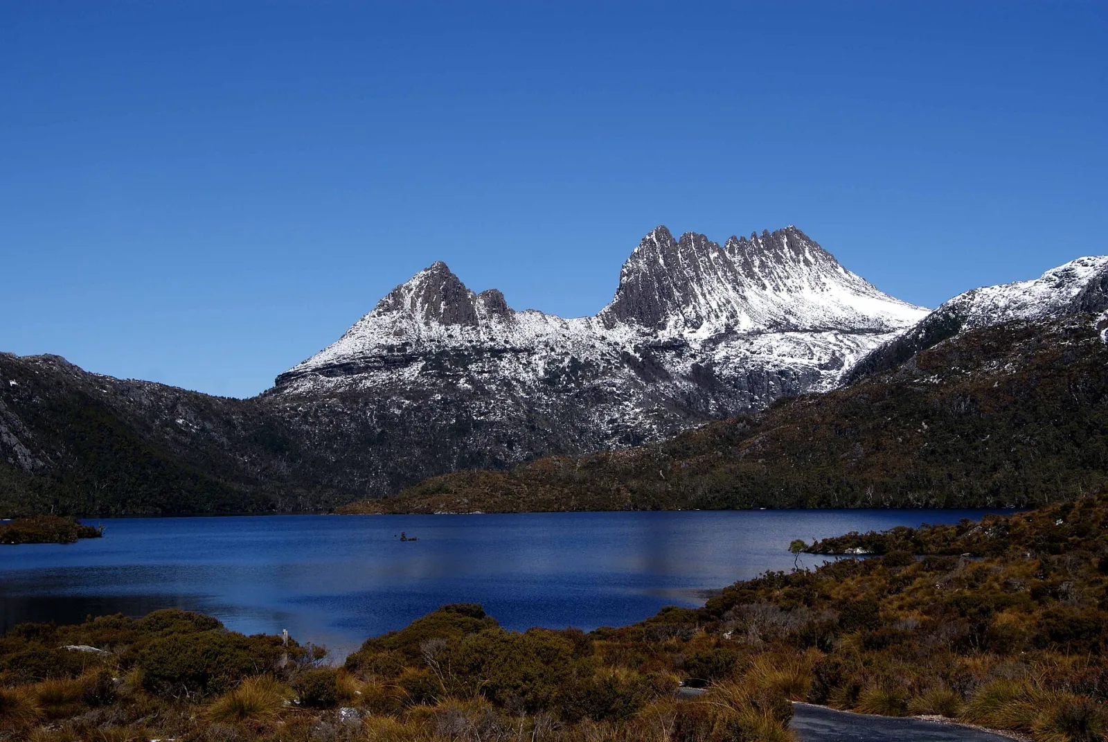 Cradle Mountain and Dove Lake in the Cradle Mountain-Lake St. Clair National Park