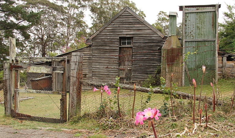 This is the old whaling station of the Davidson family used for on-shore whaling in the late 1800s to early 1900s. It is located in Twofold Bay, Eden, NSW.