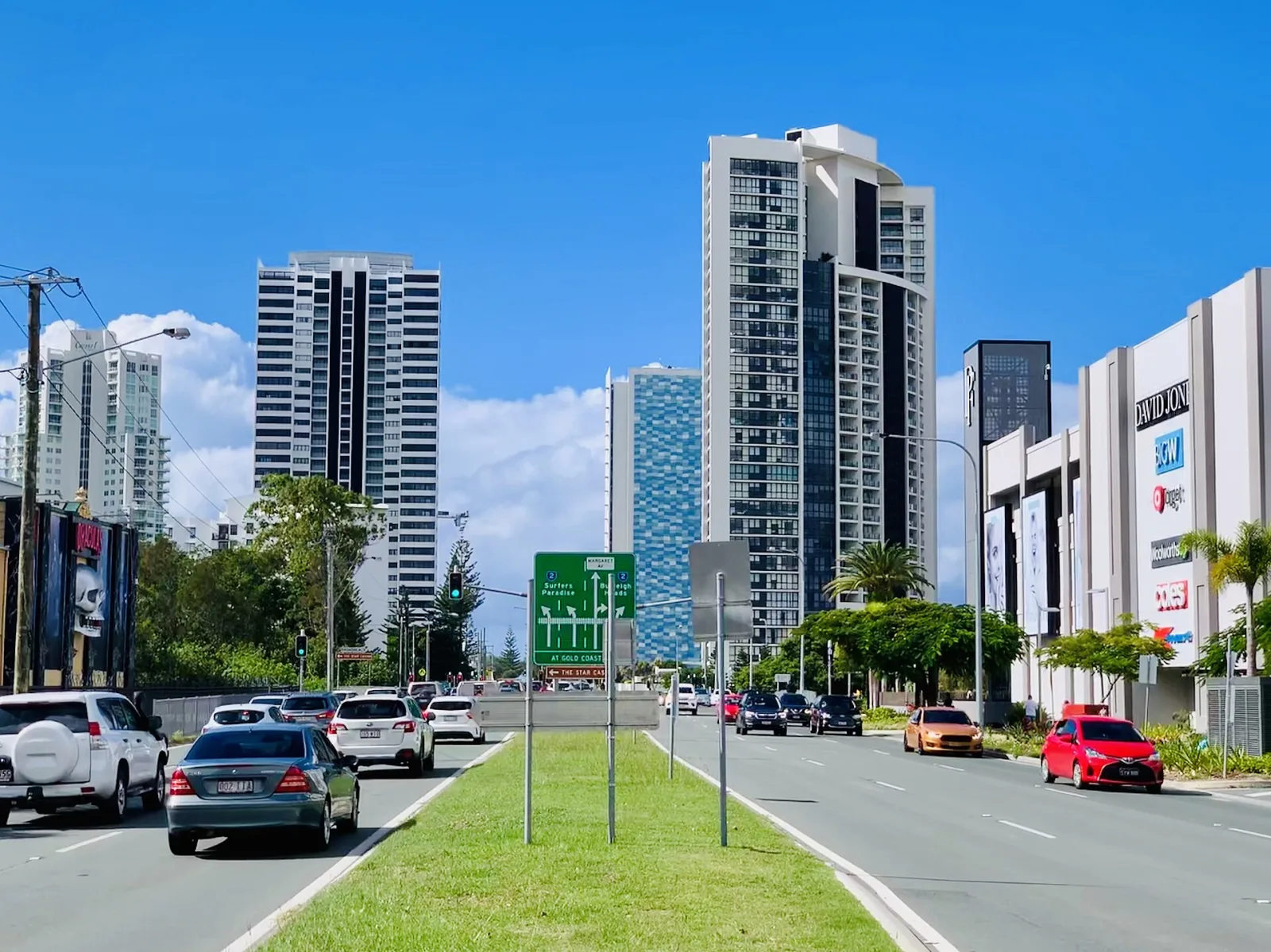 Hooker Boulevard along Pacific Fair Shopping Centre, Broadbeach, Gold Coast, Queensland, Australia