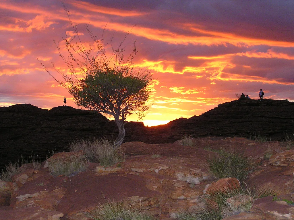 Coucher de Soleil sur Kings Canyon (australie)